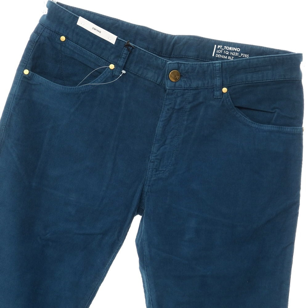 [New] PT TORINO DENIM SWING Cotton Corduroy 5 Pocket Pants Dark Peacock [Size 34] [BLU] [A/W] [Condition Rank N] [Men&