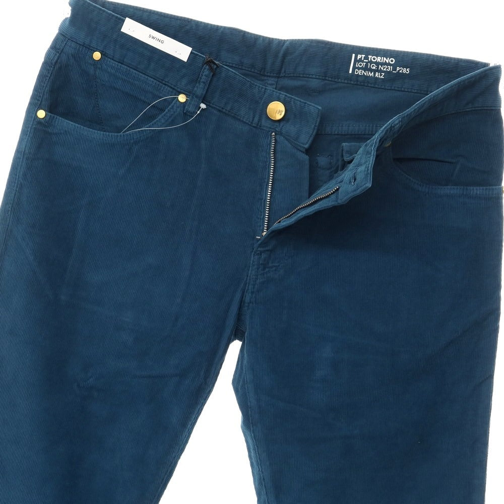[New] PT TORINO DENIM SWING Cotton Corduroy 5 Pocket Pants Dark Peacock [Size 34] [BLU] [A/W] [Condition Rank N] [Men&