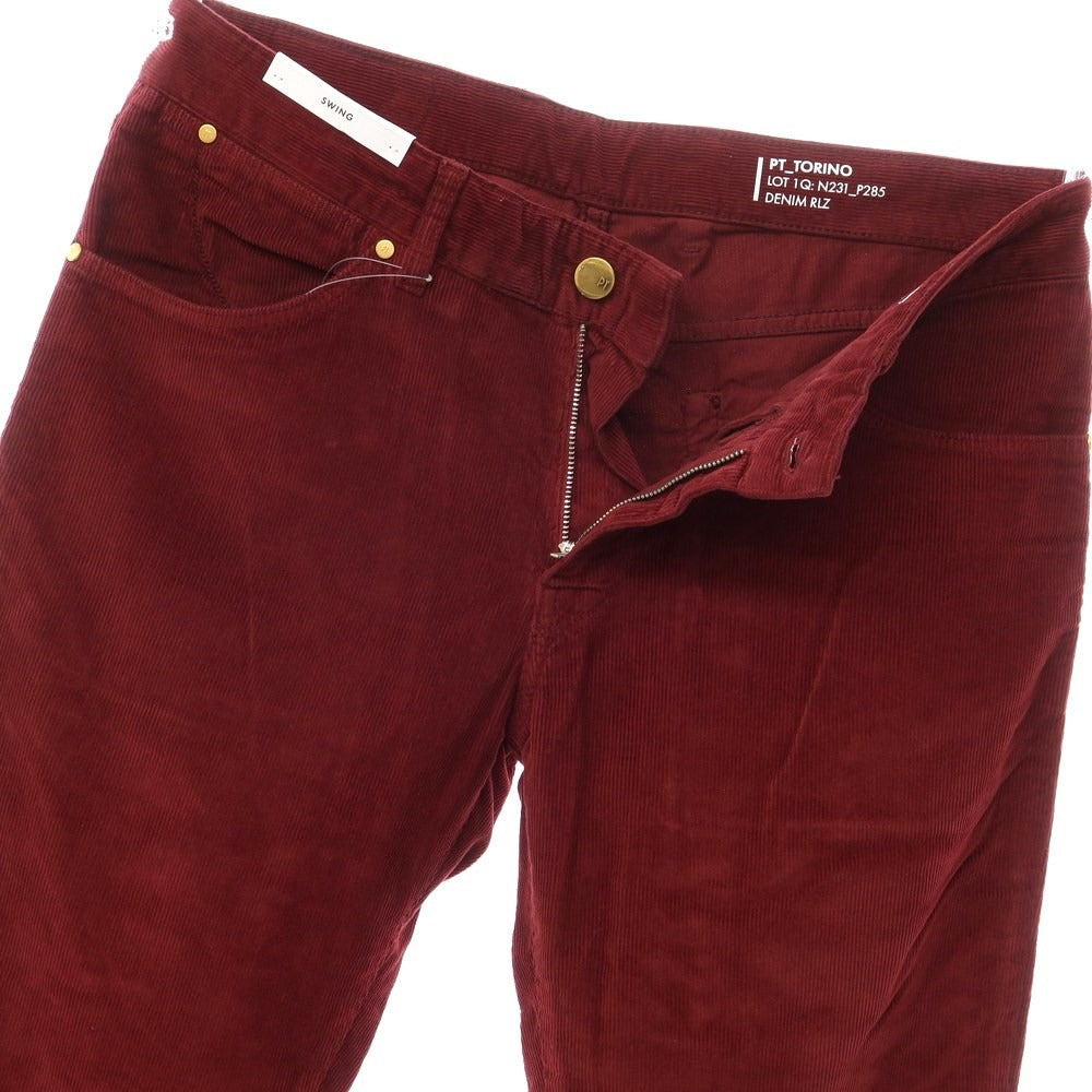 [New] PT TORINO DENIM SWING Cotton Corduroy 5 Pocket Pants Light Bordeaux [Size 32] [RED] [A/W] [Condition Rank N] [Men&