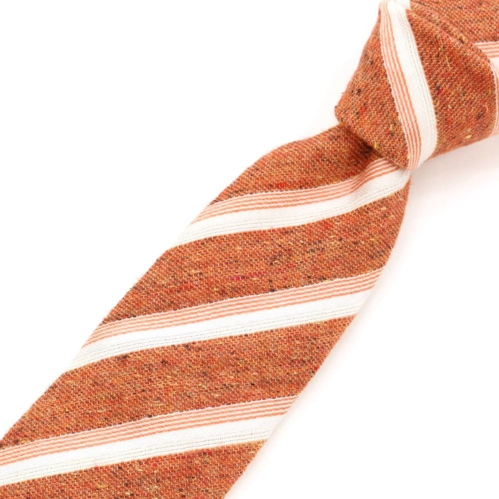 【中古】キートン Kiton ストライプ柄ネクタイ
 オレンジxホワイト【ORG】【A/W】【状態ランクB】【メンズ】
【769882】 APD