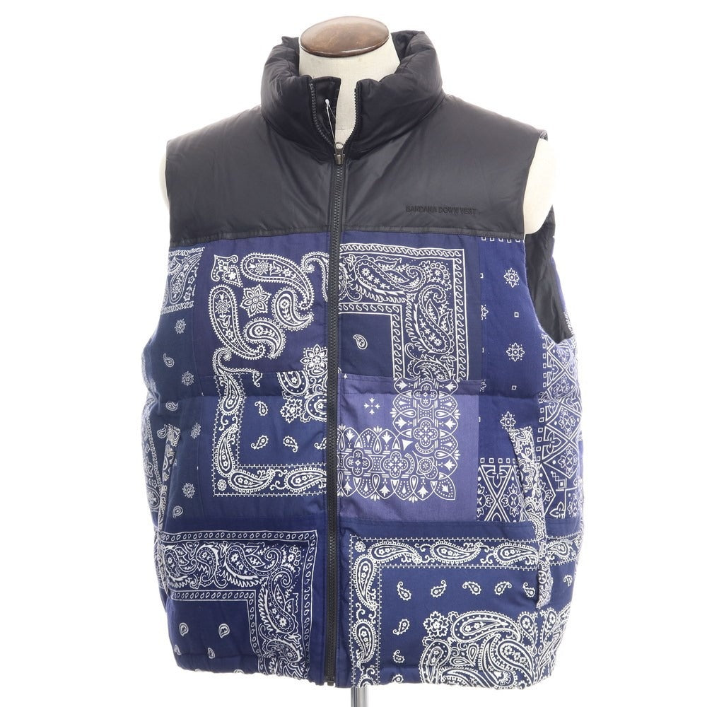 [Used] Miyagi Hidetaka BANDANA DOWN VEST 
Navy [Size FREE] [NVY] [A/W] [Condition Rank B] ​​[Men&