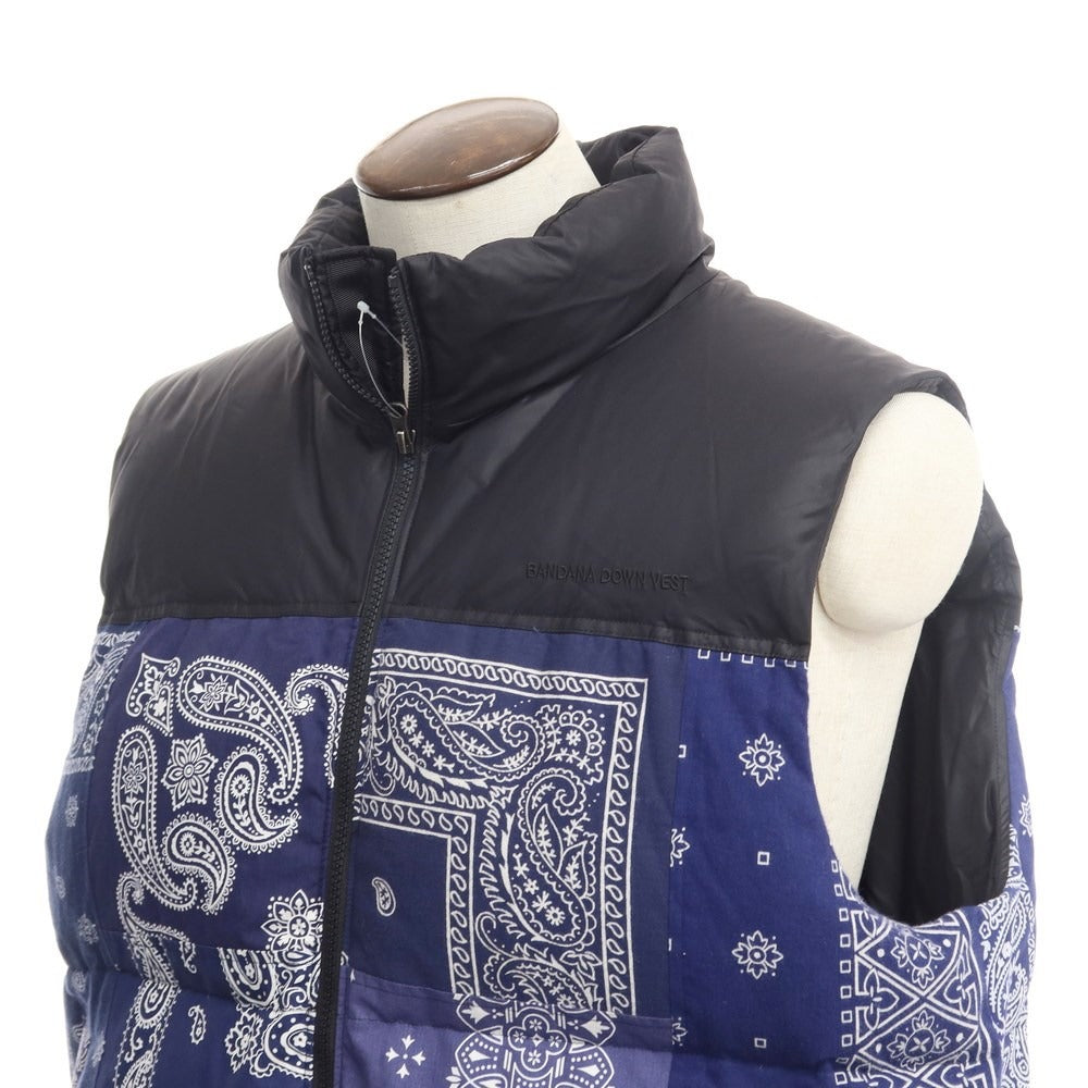 [Used] Miyagi Hidetaka BANDANA DOWN VEST 
Navy [Size FREE] [NVY] [A/W] [Condition Rank B] ​​[Men&