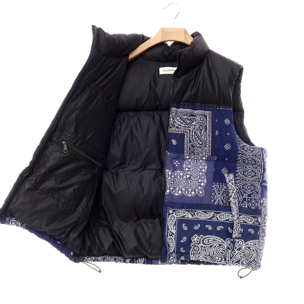 [Used] Miyagi Hidetaka BANDANA DOWN VEST 
Navy [Size FREE] [NVY] [A/W] [Condition Rank B] ​​[Men&