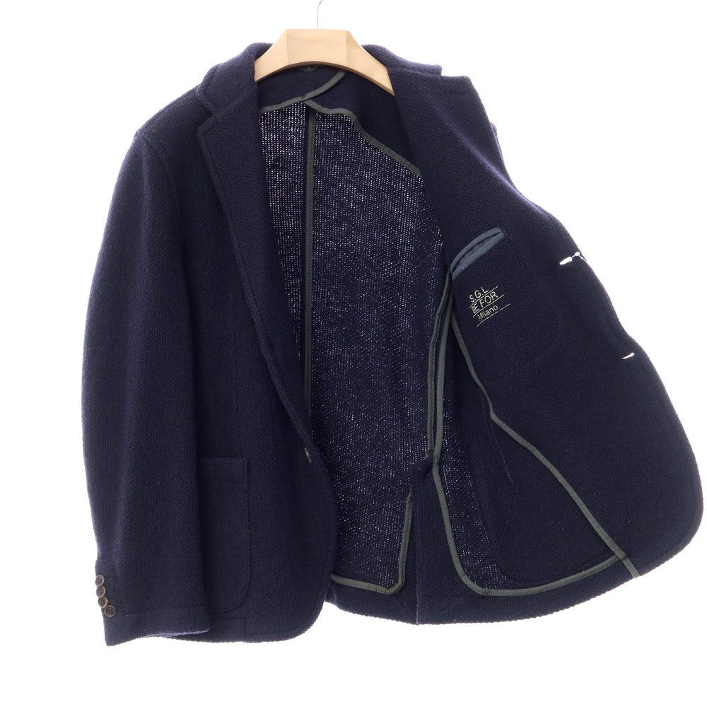 [Used] BE FOR MILANO Wool knit casual jacket, navy [Size 48] [NVY] [A/W] [Condition rank B] ​​[Men&