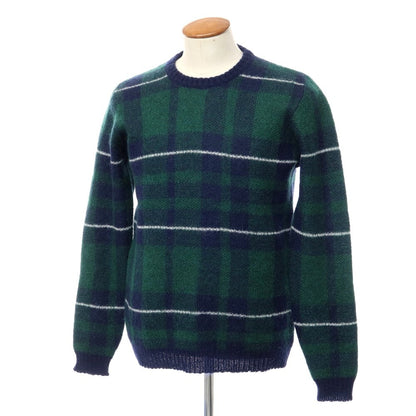 [Used] Roberto Collina ROBERTO COLLINA Mohair Check Crew Neck Knit Green x Navy [Size 48] [GRN] [A/W] [Condition Rank B] ​​[Men&