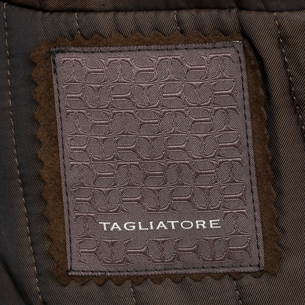 [Used] TAGLIATORE wool nylon check double-breasted coat, navy x brown [size 48] [NVY] [A/W] [Condition rank B] ​​[Men&