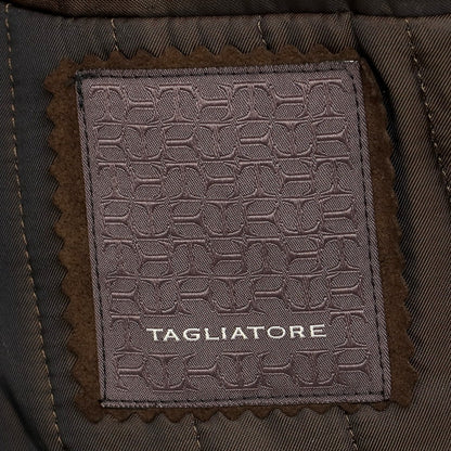 [Used] TAGLIATORE wool nylon check double-breasted coat, navy x brown [size 48] [NVY] [A/W] [Condition rank B] ​​[Men&