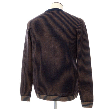 [Used] Roberto Collina ROBERTO COLLINA Cashmere Striped Crew Neck Knit Navy x Brown [Size 52] [NVY] [A/W] [Condition Rank B] ​​[Men&