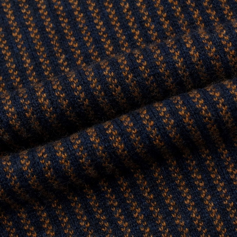 [Used] Roberto Collina ROBERTO COLLINA Cashmere Striped Crew Neck Knit Navy x Brown [Size 52] [NVY] [A/W] [Condition Rank B] ​​[Men&