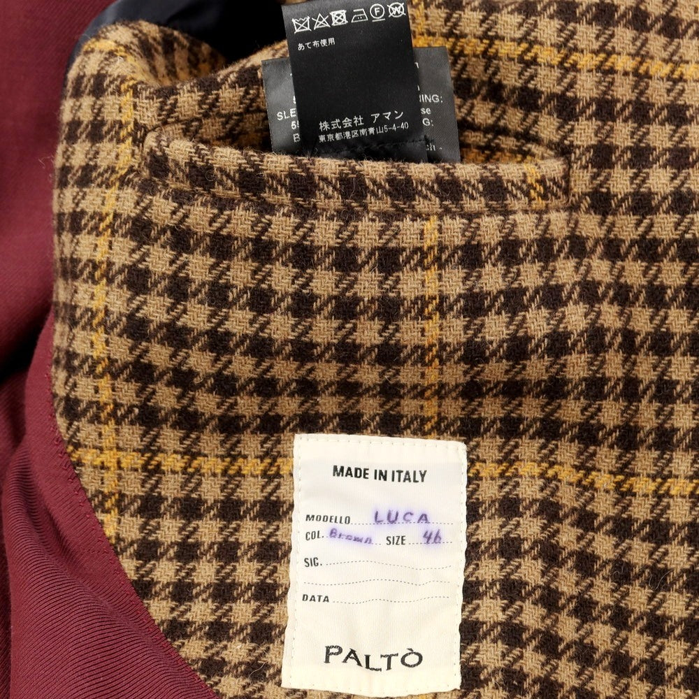 [Used] PALTO Wool Acrylic Check Chesterfield Coat Brown [Size 46] [BRW] [A/W] [Condition Rank B] ​​[Men&