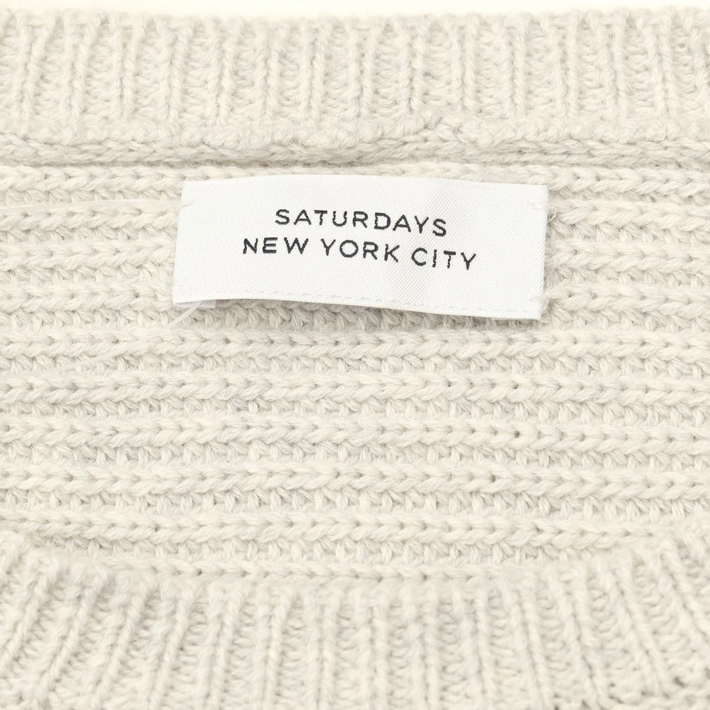 [Used] Saturdays NYC Mid-gauge cotton wool crew neck knit Light gray x off-white [Size S] [GRY] [A/W] [Condition Rank B] ​​[Men&