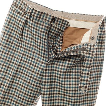 [Used] TAGLIATORE wool check slacks, beige x blue-green [Size 46] [GRN] [A/W] [Condition Rank B] ​​[Men&