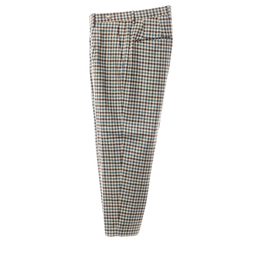 [Used] TAGLIATORE wool check slacks, beige x blue-green [Size 46] [GRN] [A/W] [Condition Rank B] ​​[Men&