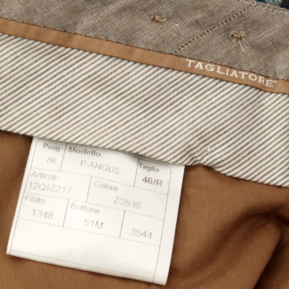 [Used] TAGLIATORE wool check slacks, beige x blue-green [Size 46] [GRN] [A/W] [Condition Rank B] ​​[Men&