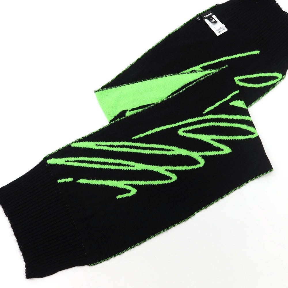 [Used] Just Cavalli scarf
 Fluorescent green x black [GRN] [A/W] [Condition rank B] ​​[Men&