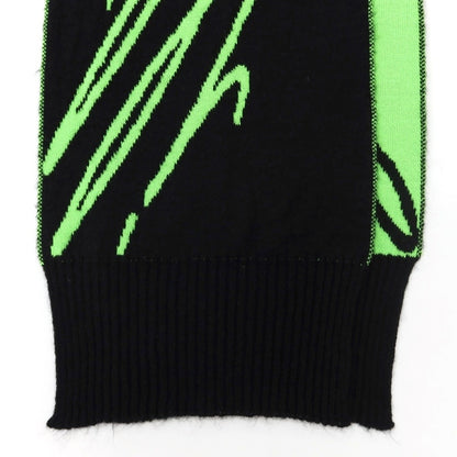 [Used] Just Cavalli scarf
 Fluorescent green x black [GRN] [A/W] [Condition rank B] ​​[Men&