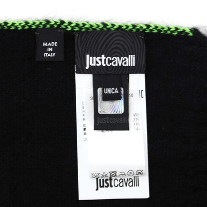 [Used] Just Cavalli scarf
 Fluorescent green x black [GRN] [A/W] [Condition rank B] ​​[Men&