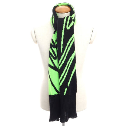 [Used] Just Cavalli scarf
 Fluorescent green x black [GRN] [A/W] [Condition rank B] ​​[Men&