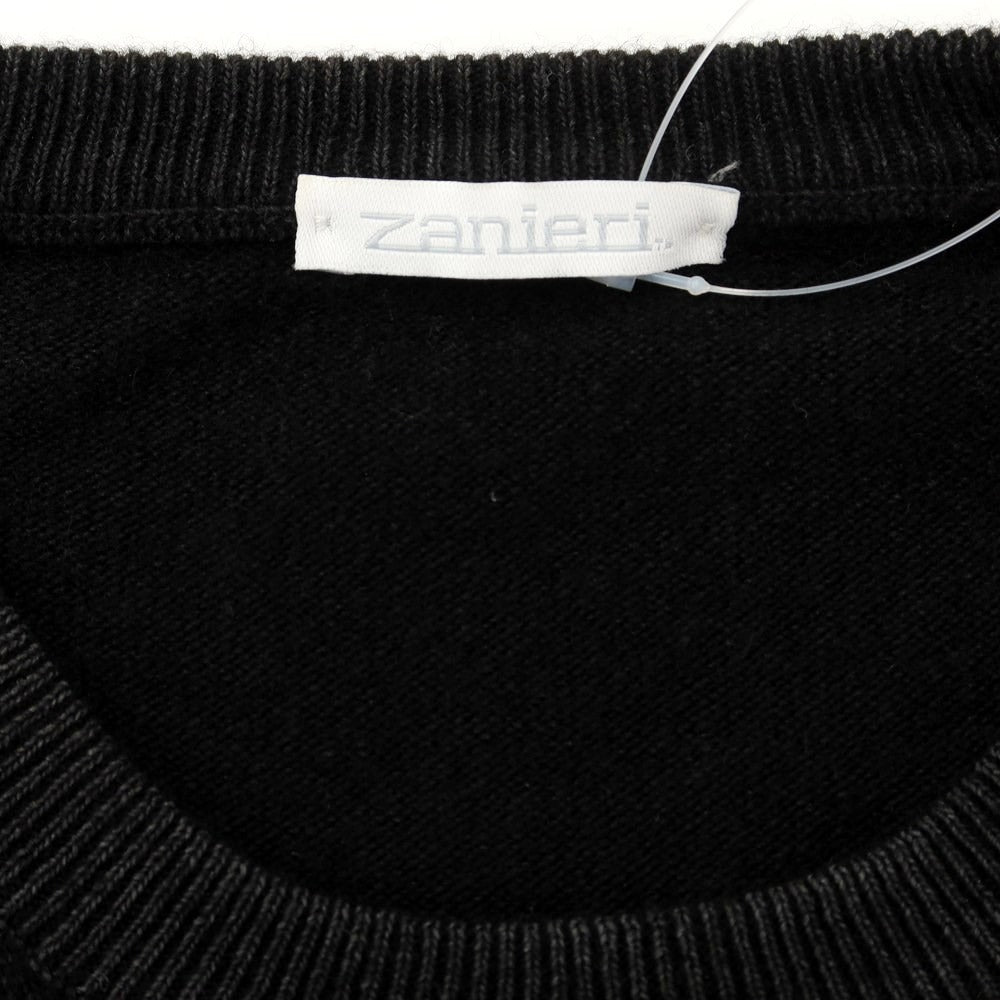 [Used] Zanieri wool cashmere crew neck knit black [Size S/48] [BLK] [A/W] [Condition rank B] ​​[Men&