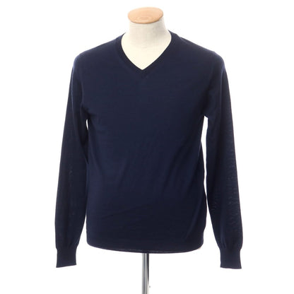 [Used] TOMORROWLAND Wool high gauge V-neck pullover knit navy [Size M] [NVY] [A/W] [Condition rank B] ​​[Men&