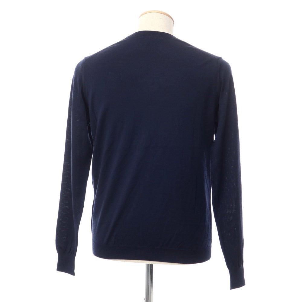 【中古】トゥモローランド TOMORROWLAND ウール ハイゲージ Vネック プルオーバーニット ネイビー【サイズM】【NVY】【A/W】【状態ランクB】【メンズ】【768869】