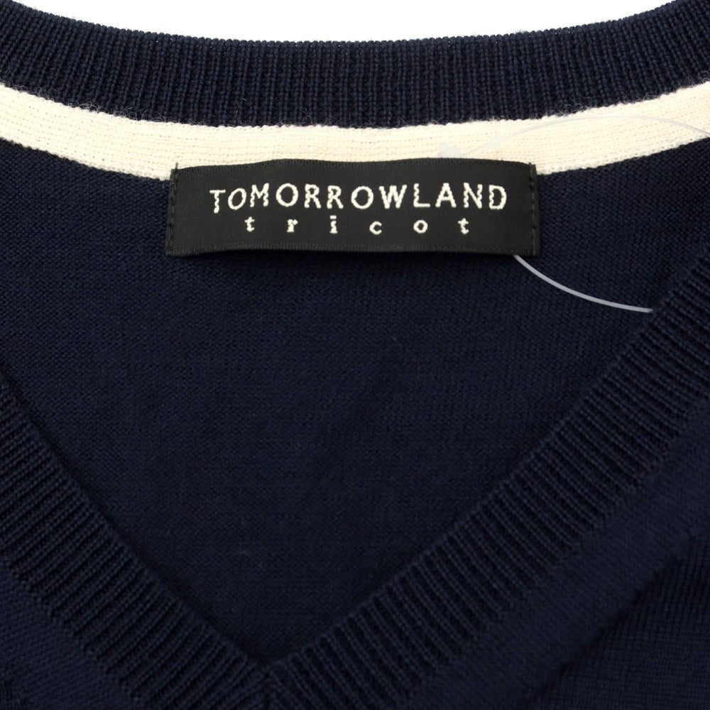 [Used] TOMORROWLAND Wool high gauge V-neck pullover knit navy [Size M] [NVY] [A/W] [Condition rank B] ​​[Men&