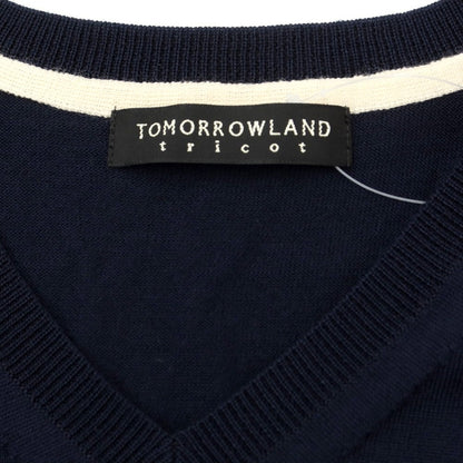 [Used] TOMORROWLAND Wool high gauge V-neck pullover knit navy [Size M] [NVY] [A/W] [Condition rank B] ​​[Men&
