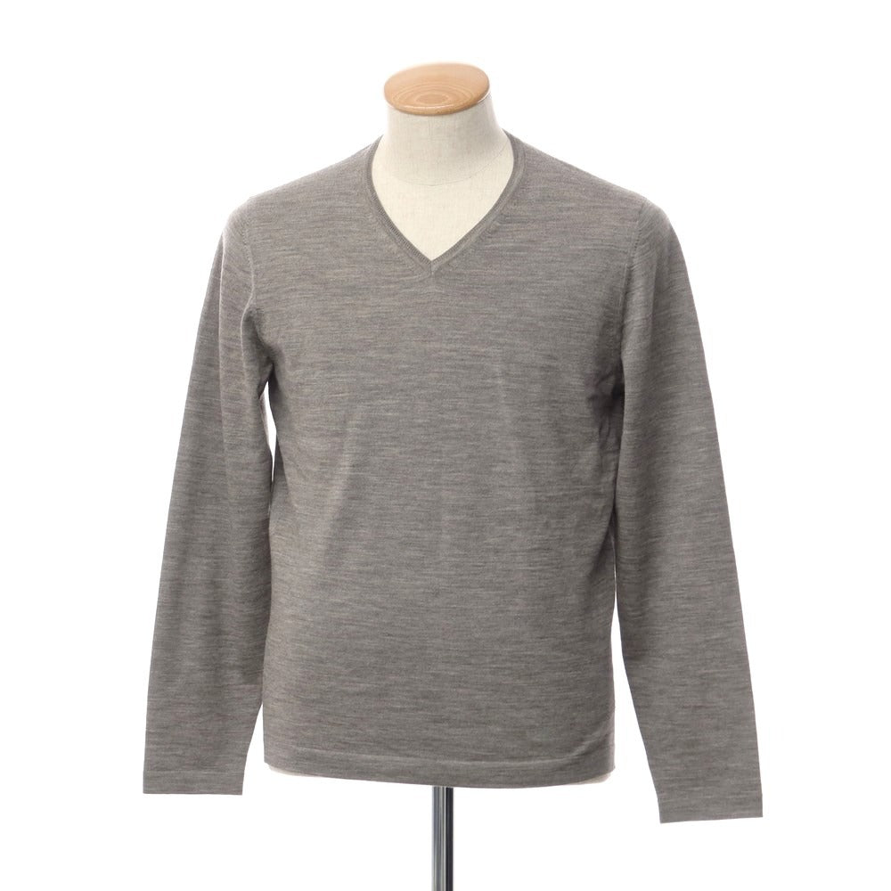 【中古】トゥモローランド TOMORROWLAND ウール Vネック プルオーバーニット グレー【サイズM】【GRY】【A/W】【状態ランクC】【メンズ】【768869】