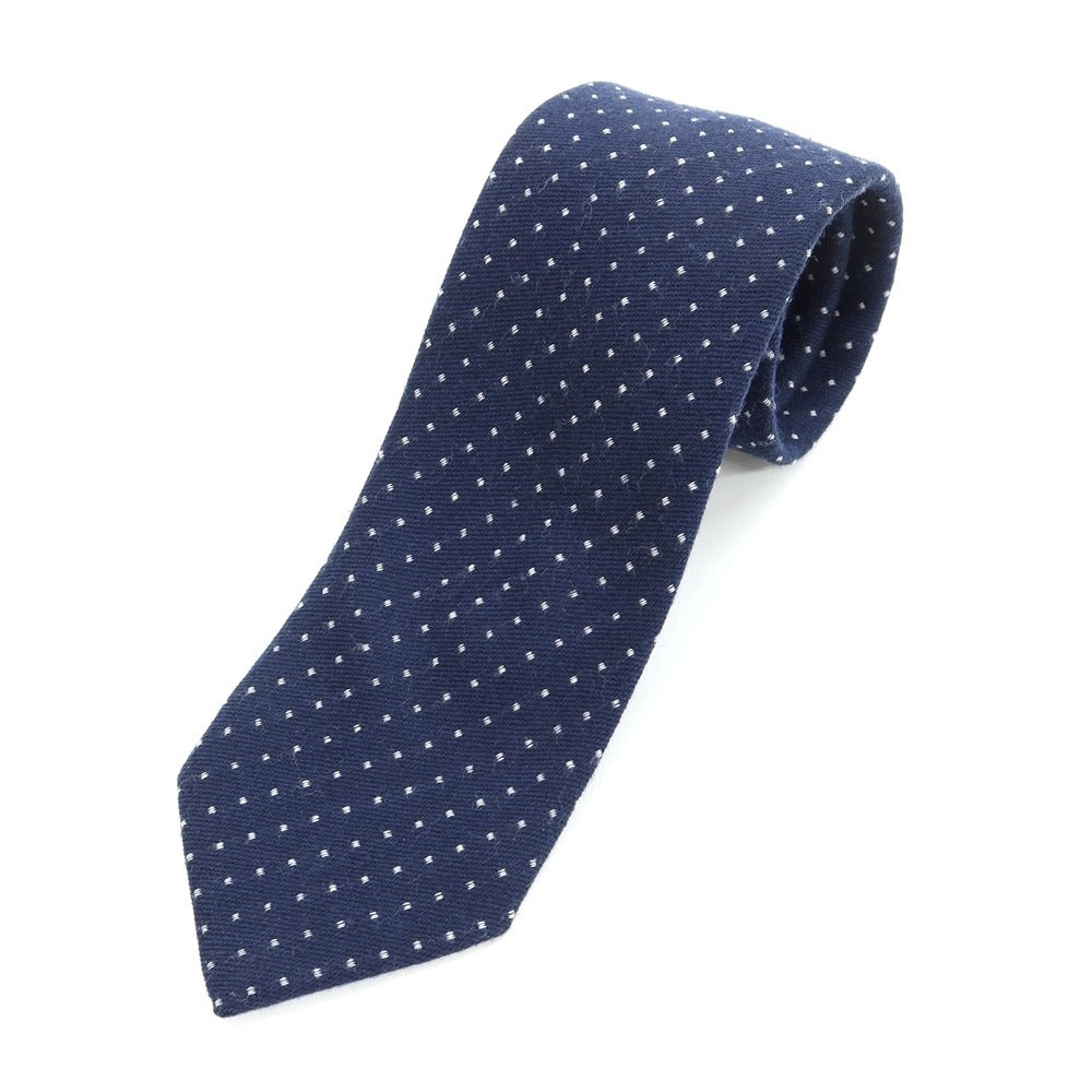 [Used] Stefano Bigi dot 3-fold wool tie, navy x white [NVY] [A/W] [Condition rank B] ​​[Men&