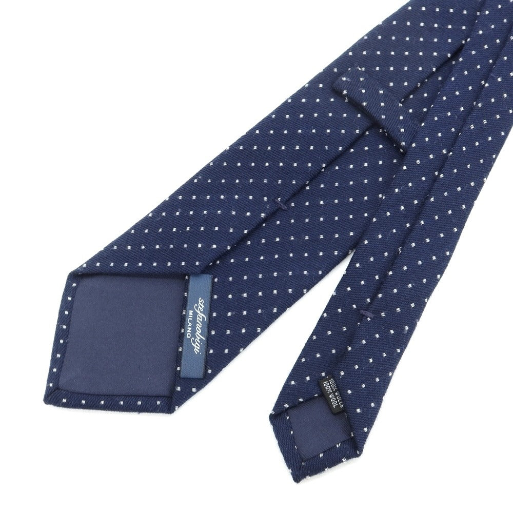 [Used] Stefano Bigi dot 3-fold wool tie, navy x white [NVY] [A/W] [Condition rank B] ​​[Men&