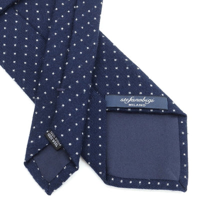 [Used] Stefano Bigi dot 3-fold wool tie, navy x white [NVY] [A/W] [Condition rank B] ​​[Men&