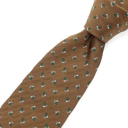 [Used] Stefano Bigi Floral Pattern Tri-Fold Silk Tie Brown x Green [BRW] [S/S/A/W] [Condition Rank B] ​​[Men&