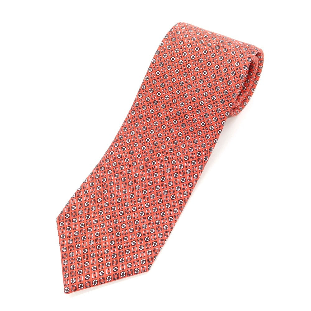 [Used] Luigi Borrelli Small Pattern Print Tri-Fold Silk Tie Salmon [PNK] [S/S/A/W] [Condition Rank B] ​​[Men&