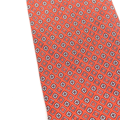 [Used] Luigi Borrelli Small Pattern Print Tri-Fold Silk Tie Salmon [PNK] [S/S/A/W] [Condition Rank B] ​​[Men&