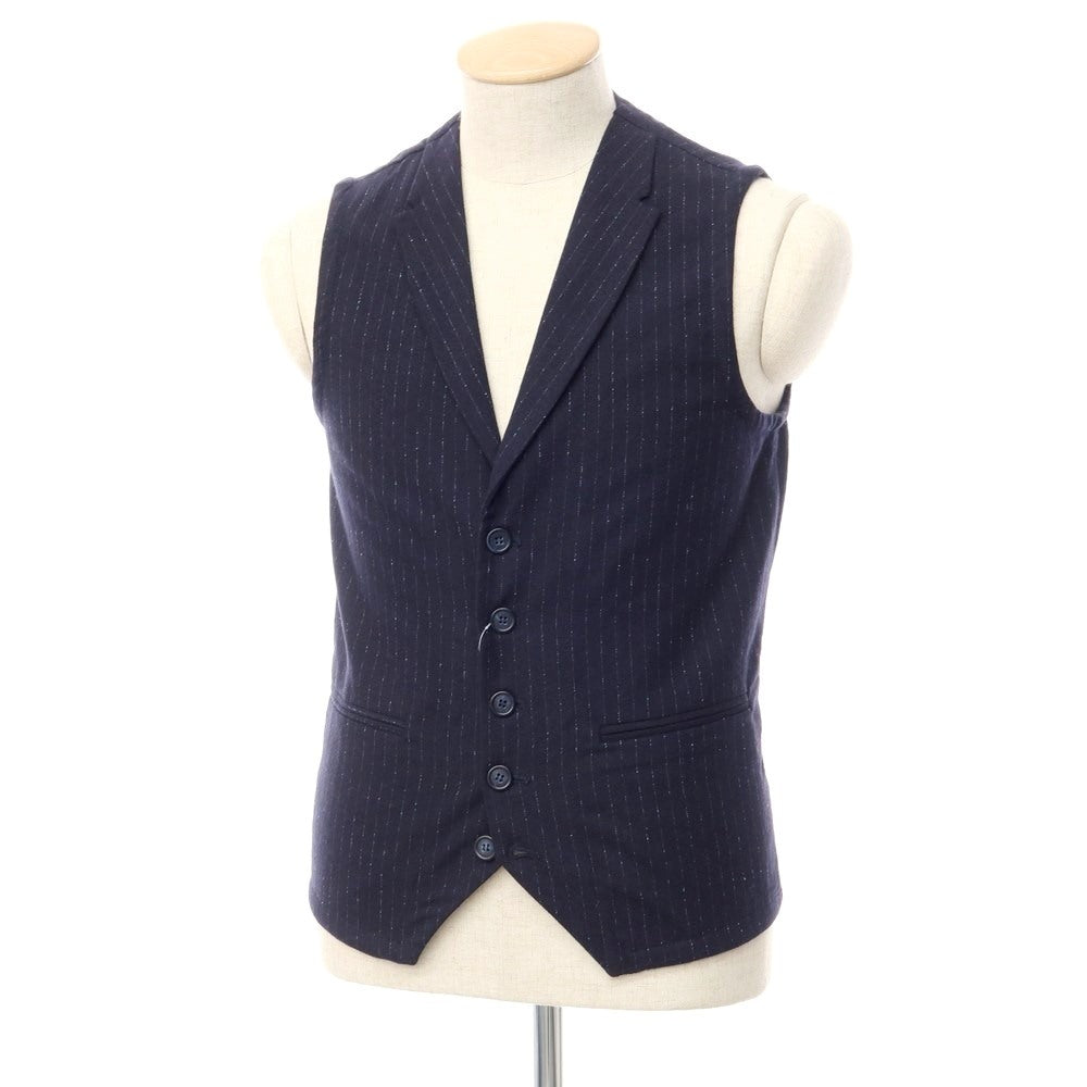 [Used] CRUNA Wool Cotton Striped Gilet Vest Navy [Size 44] [NVY] [A/W] [Condition Rank B] ​​[Men&