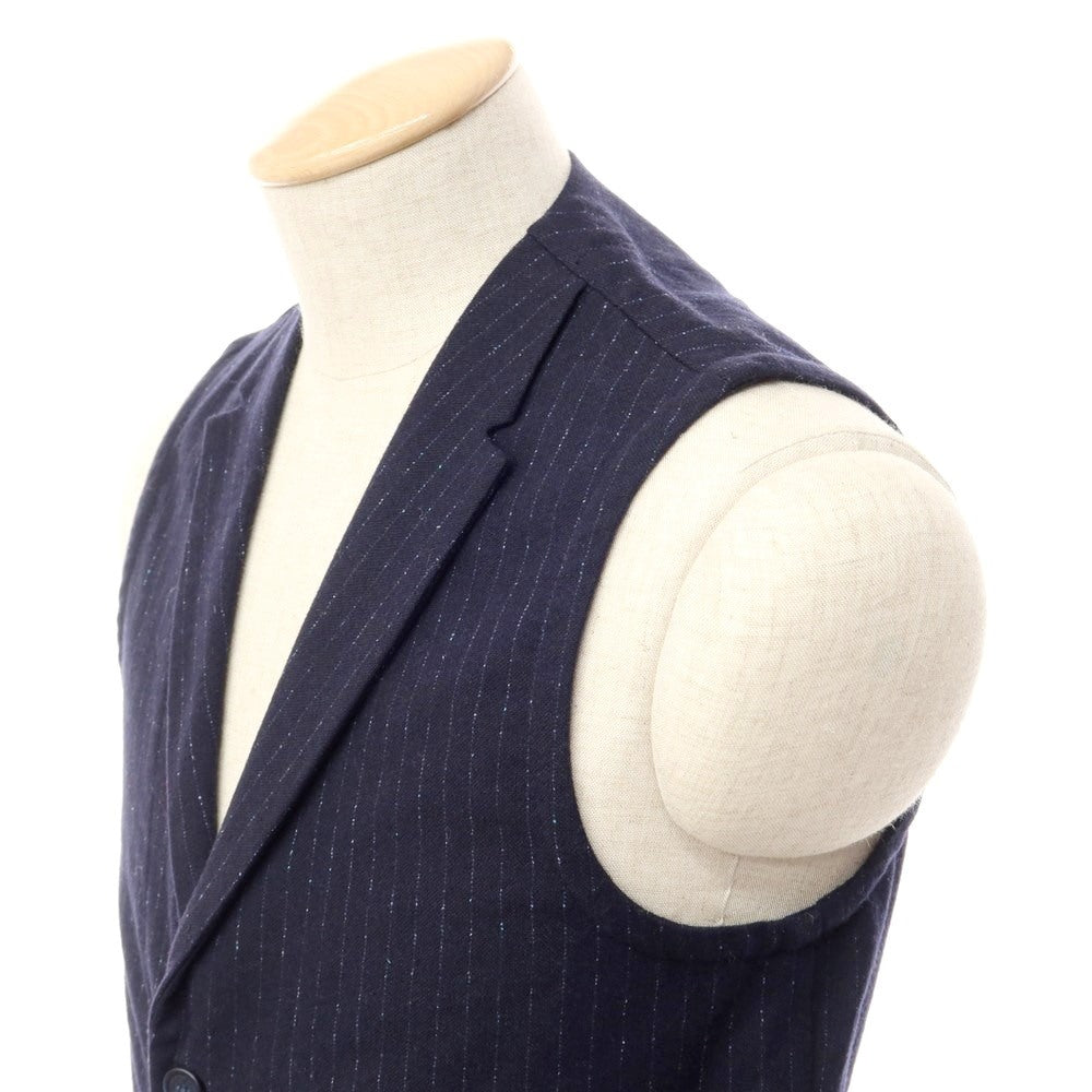 [Used] CRUNA Wool Cotton Striped Gilet Vest Navy [Size 44] [NVY] [A/W] [Condition Rank B] ​​[Men&