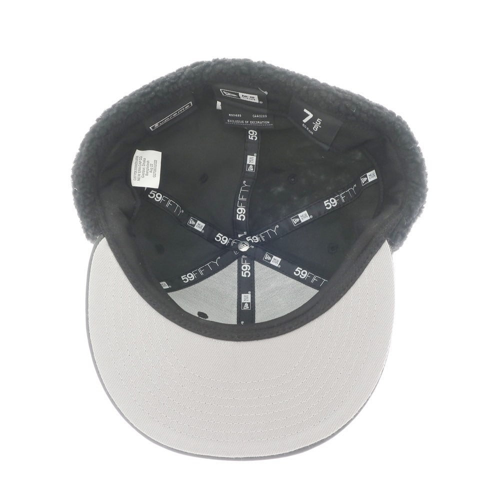 【中古】シュプリーム Supreme 2022年秋冬 Leather Earflap Box Logo New Era キャップ
 ブラック【サイズ7 5/8】【BLK】【A/W】【状態ランクD】【メンズ】
【769598】 APD