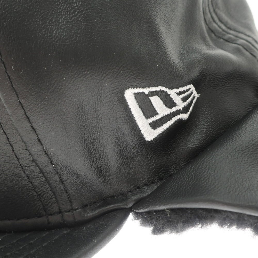 【中古】シュプリーム Supreme 2022年秋冬 Leather Earflap Box Logo New Era キャップ
 ブラック【サイズ7 5/8】【BLK】【A/W】【状態ランクD】【メンズ】
【769598】 APD