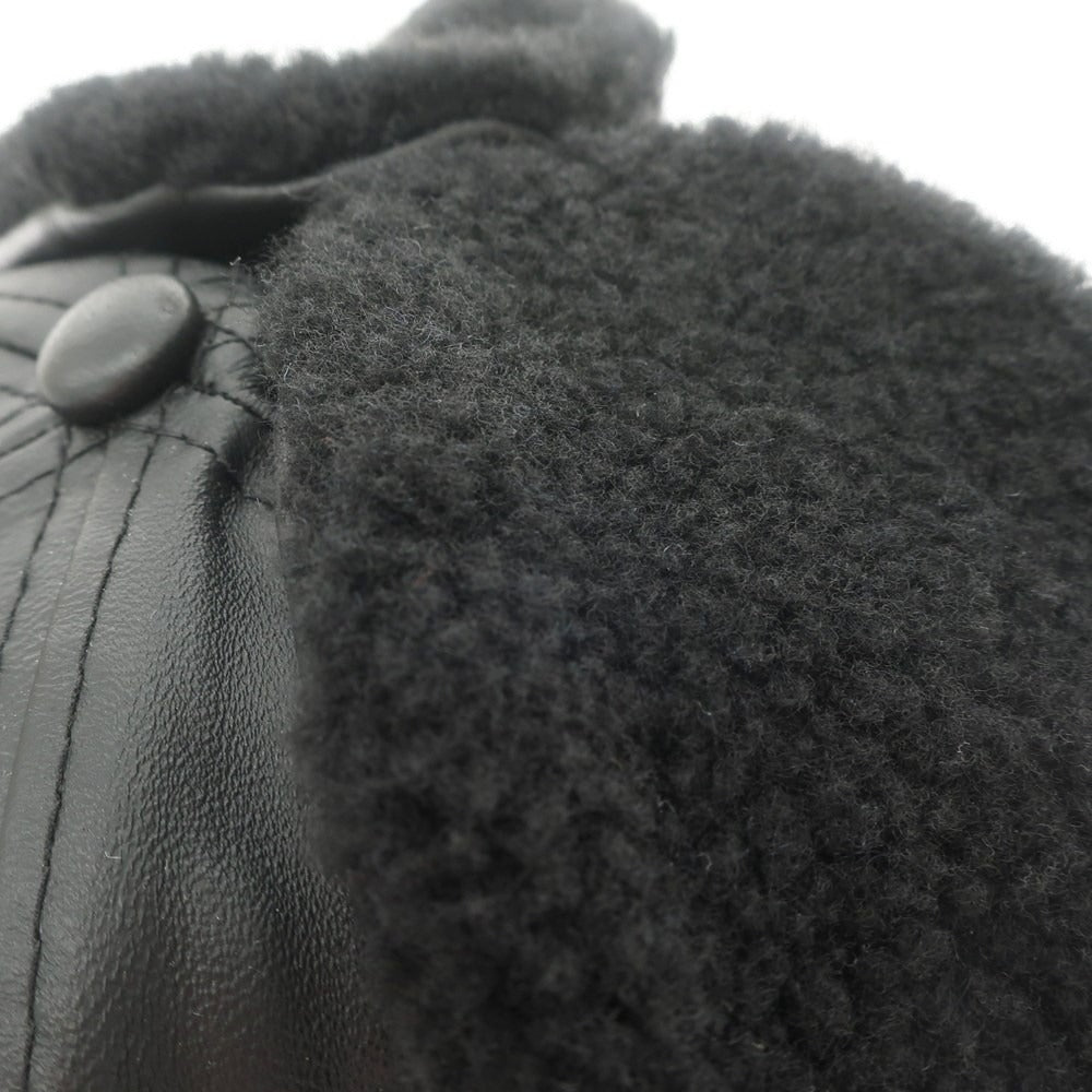 【中古】シュプリーム Supreme 2022年秋冬 Leather Earflap Box Logo New Era キャップ
 ブラック【サイズ7 5/8】【BLK】【A/W】【状態ランクD】【メンズ】
【769598】 APD