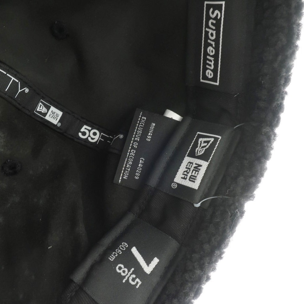 【中古】シュプリーム Supreme 2022年秋冬 Leather Earflap Box Logo New Era キャップ
 ブラック【サイズ7 5/8】【BLK】【A/W】【状態ランクD】【メンズ】
【769598】 APD