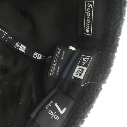 【中古】シュプリーム Supreme 2022年秋冬 Leather Earflap Box Logo New Era キャップ
 ブラック【サイズ7 5/8】【BLK】【A/W】【状態ランクD】【メンズ】
【769598】 APD