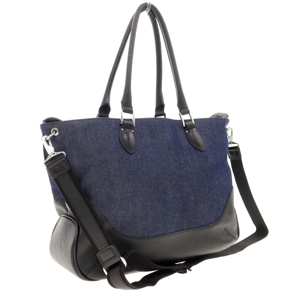 【中古】ペッレモルビダ PELLE MORBIDA ユニバーサルランゲージ別注 トートバッグ
 ネイビーxブラック【W48xH32xD13】【NVY】【S/S/A/W】【状態ランクB】【メンズ】
【769493】
