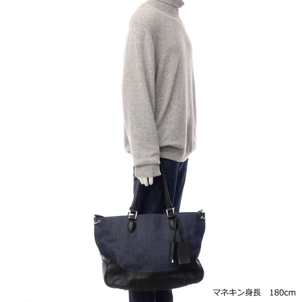 【中古】ペッレモルビダ PELLE MORBIDA ユニバーサルランゲージ別注 トートバッグ
 ネイビーxブラック【W48xH32xD13】【NVY】【S/S/A/W】【状態ランクB】【メンズ】
【769493】