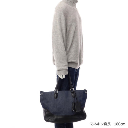 【中古】ペッレモルビダ PELLE MORBIDA ユニバーサルランゲージ別注 トートバッグ
 ネイビーxブラック【W48xH32xD13】【NVY】【S/S/A/W】【状態ランクB】【メンズ】
【769493】