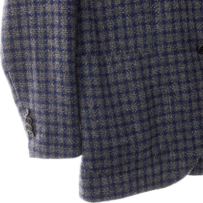 [Used] DE PETRILLO wool cotton cashmere check tailored jacket gray x navy [size 46 drop 7] [GRY] [A/W] [condition rank B] ​​[men&