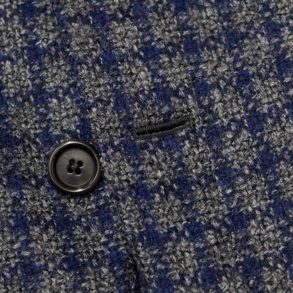 [Used] DE PETRILLO wool cotton cashmere check tailored jacket gray x navy [size 46 drop 7] [GRY] [A/W] [condition rank B] ​​[men&