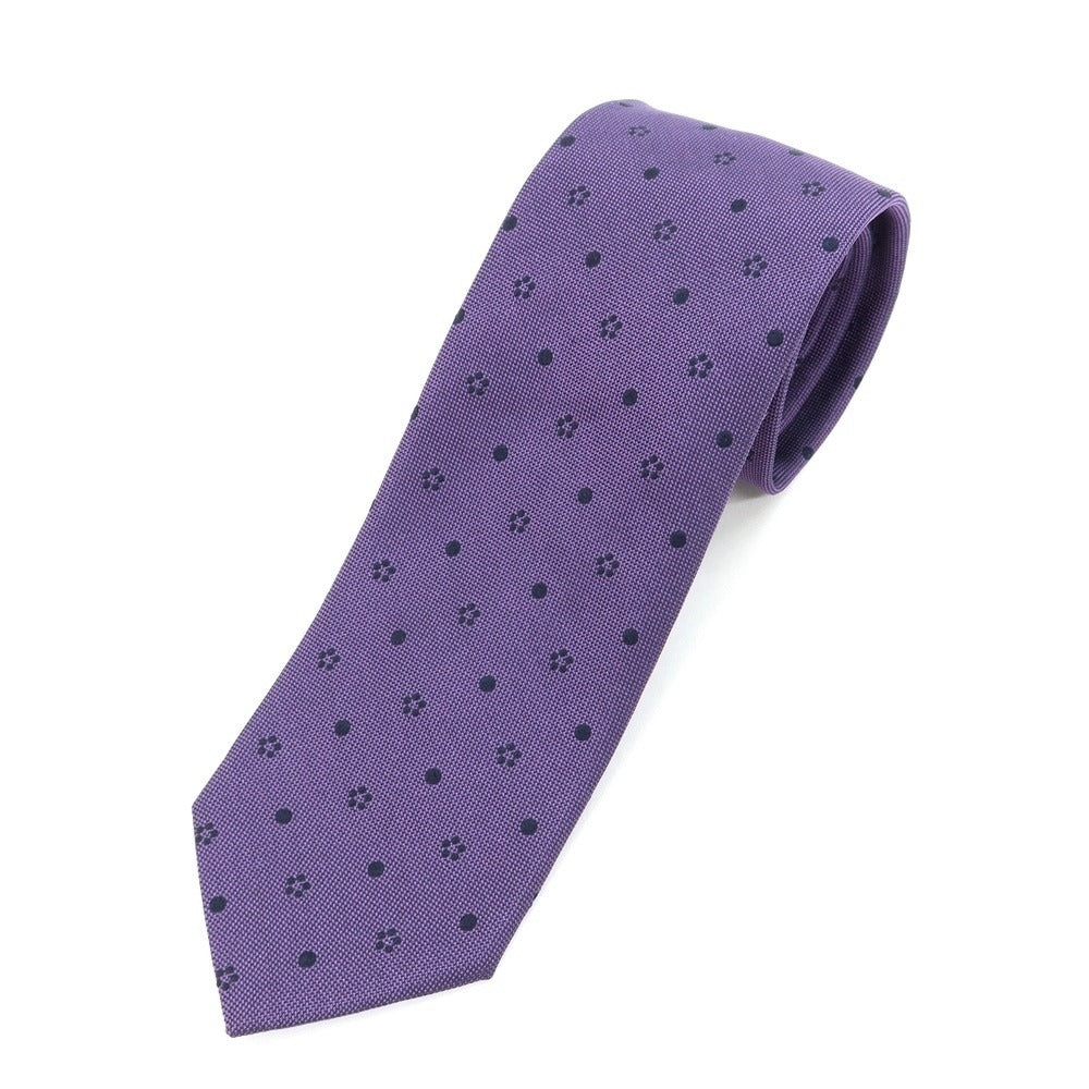 [Used] Brewer BREUER Komon 3-fold silk tie purple x navy [PUP] [S/S/A/W] [Condition rank B] ​​[Men&