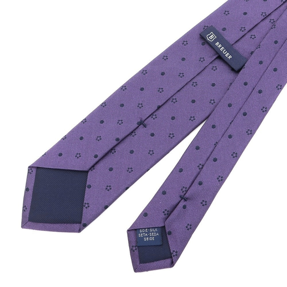 [Used] Brewer BREUER Komon 3-fold silk tie purple x navy [PUP] [S/S/A/W] [Condition rank B] ​​[Men&