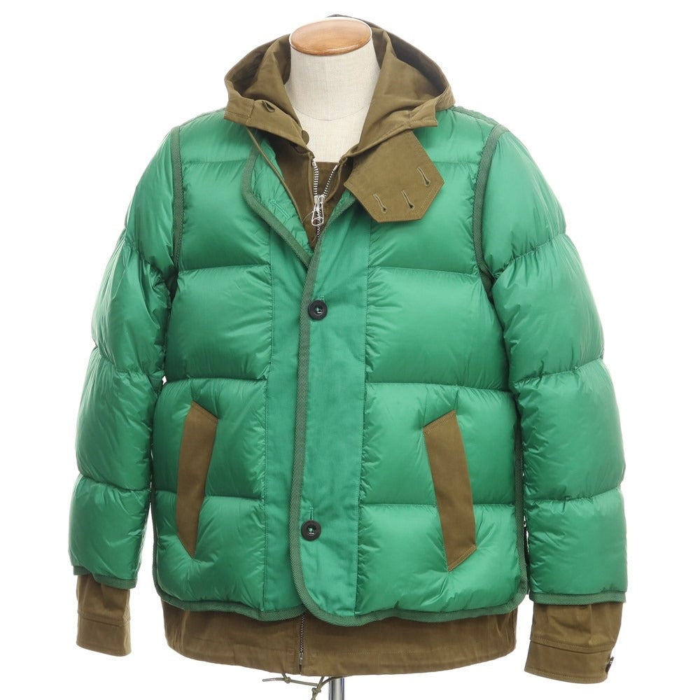 [Used] Sacai 2020 Fall/Winter x Ten-C Down Jacket
 Green x Khaki [Size 2] [GRN] [A/W] [Condition Rank B] ​​[Men&