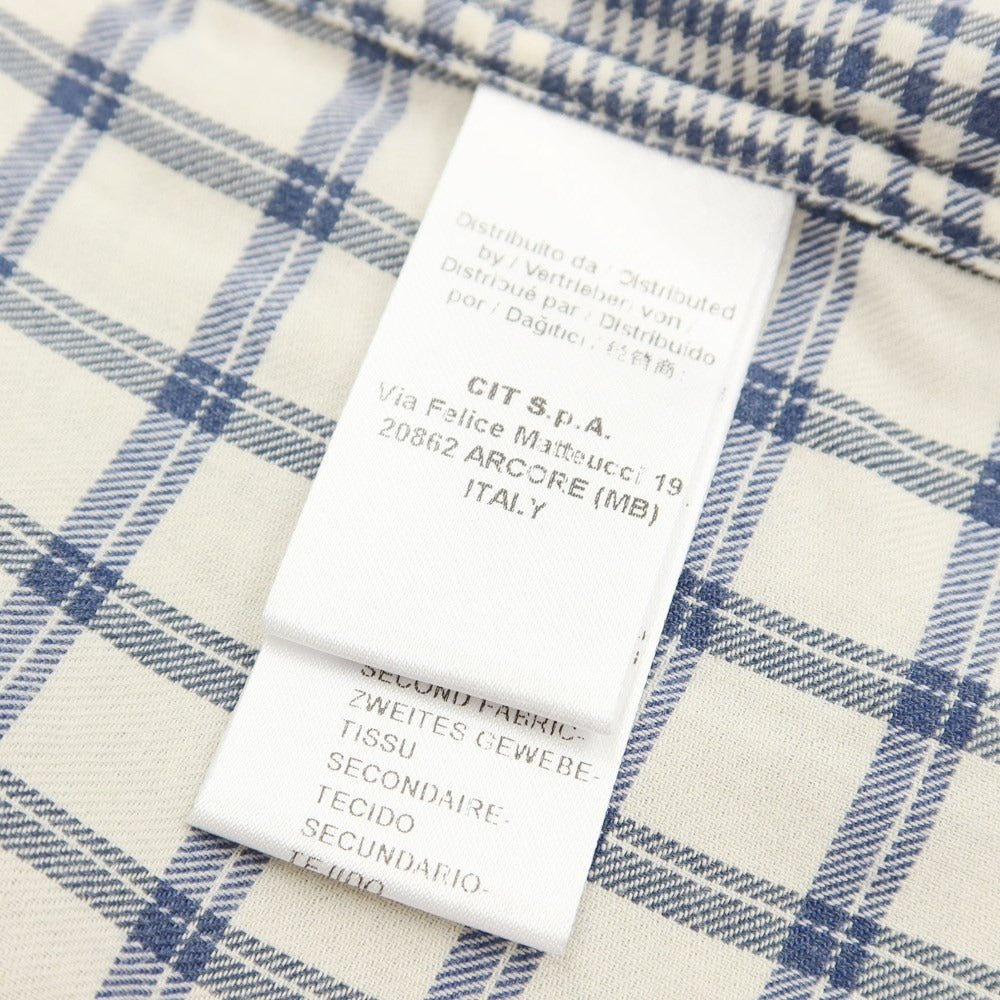 [Used] Bagutta Cotton Check Pattern Casual Shirt Off-White x Navy [Size 3] [NVY] [A/W] [Condition Rank B] ​​[Men&